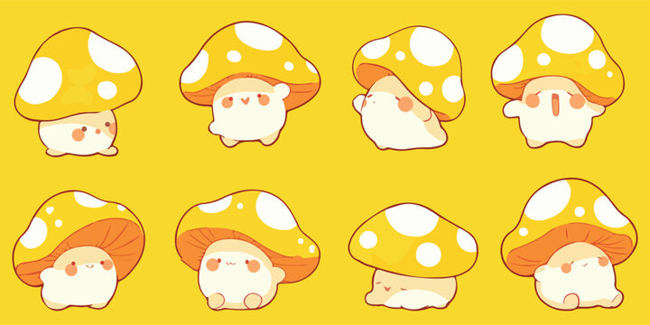mushroom clipart vector for graphic resources