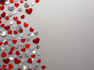 silver hearts pattern scattered across the surface, creating an adorable and festive background for Valentine's Day