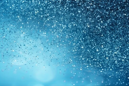 Sky Blue glitter texture background with dark shadows, glowing stars, and subtle sparkles with copy space for photo text