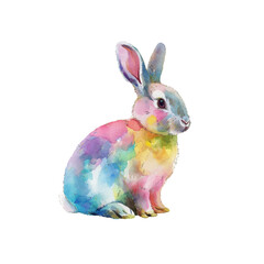 abstract shilouette of rabbit vector illustration in watercolor style