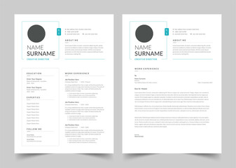 Clean Resume Layout, Minimalist resume CV template, Resume design template