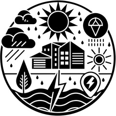 Obraz premium Icon Set for Hyper Local Forecasts SVG for Weather - Vector - Vector art - Vector illustration - Vector design - Latest Vector - Ultimate Vector - Premium Vector - Premium illustration