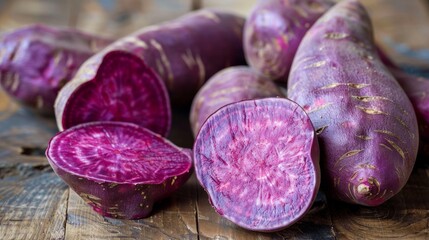 Vibrant Purple Sweet Potato - obrazy, fototapety, plakaty