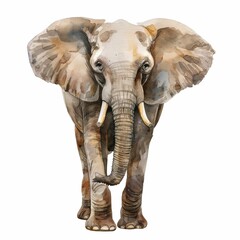 Watercolor animal elephant isolated on white background