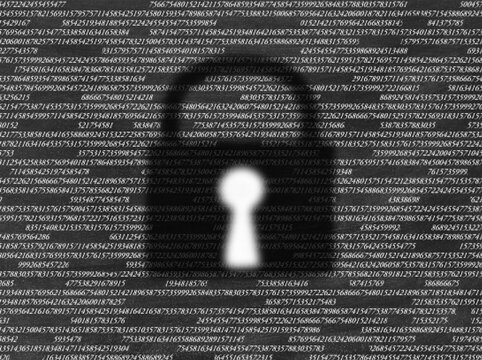 データの暗号化イメージ画像　セキュリティ背景　ブラック