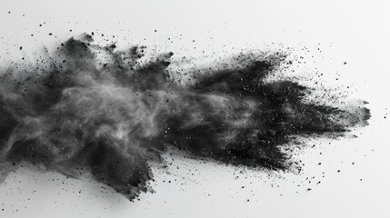 Explosive Black Charcoal Dust Gunpowder Debris Generative AI