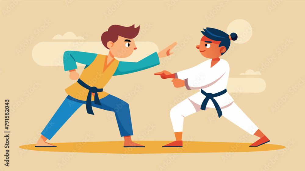 Poster as they spar two students communicate without words each knowing the boundaries and expectations of 