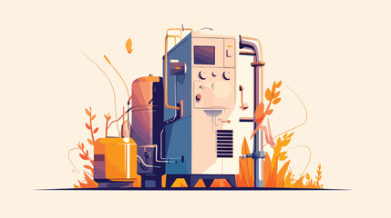 Gas analyzer of combustible gases in air. Vector il - obrazy, fototapety, plakaty