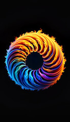 An AI generated spectacle of fiery swirls dancing in a hypnotic loop - 791583421