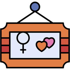 Frame, heart, love, gender, female Icon
