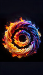 An A -generated spectacle of fiery swirls dancing in a hypnotic loop - 791583485