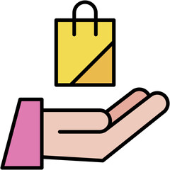 Care, hands, save, shopping, bag Icon