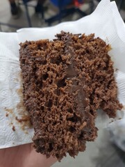 a piece of chocolate cake