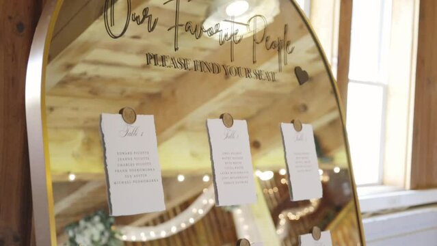 Seating assignments at wedding reception