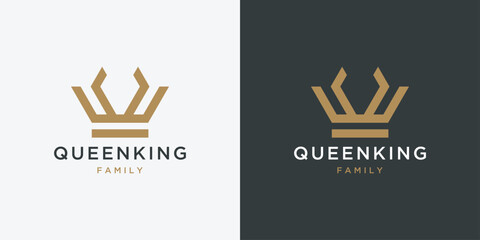 Crown outline logo design inspiration - obrazy, fototapety, plakaty