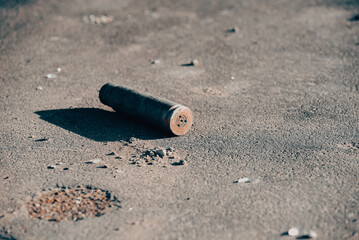 shell casing after a shooting battle in Ukraine