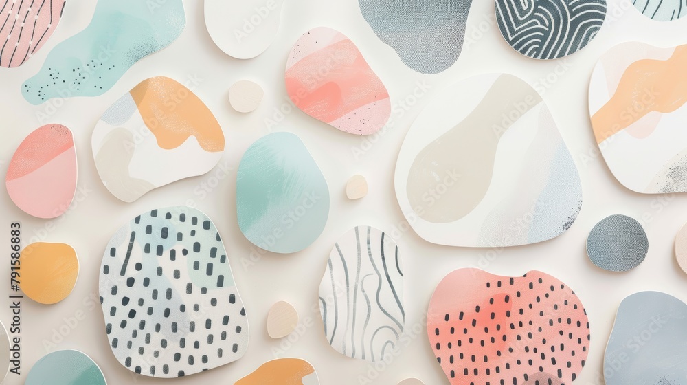 Poster soft abstract patterns in a soothing harmonious color scheme ai generated illustration