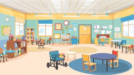 Special Education Visuals illustrating special education classrooms inclusive learning environments and support services for students with disabilities  AI generated illustration
