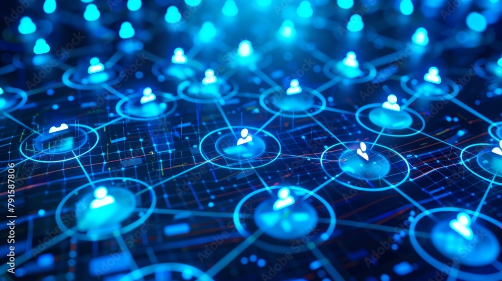 Poster The concept of network segmentation for data security  AI generated illustration