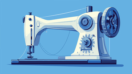 Grey sewing machine. vector illustration 2d flat ca