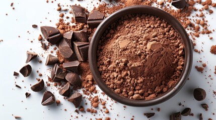 Heap of Cocoa Powder Overhead View Generative AI