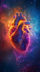 Anatomic illustration of the human heart.