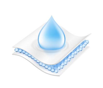 Drop with two wavy layers and an intermediate layer. Vector illustration isolated on white background. Template for your product. EPS10.	