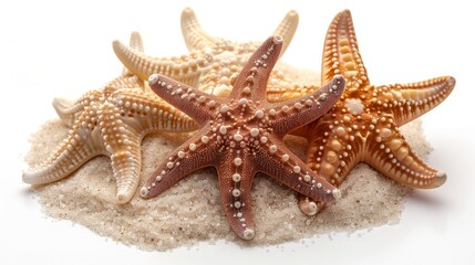 Fototapeta na wymiar Starfish in Sand Artistic Arrangement Generative AI