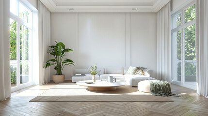 Modern interior design of apartment empty living room