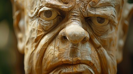 Displeased Face Sculpture - obrazy, fototapety, plakaty