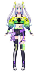 colorful vtuber model. vtuber illustration