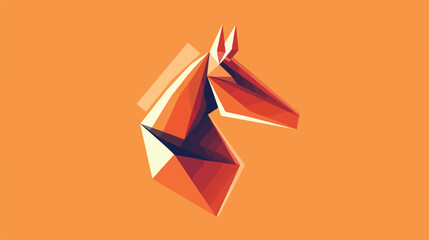 Hand Drawn Abstract Origami Horse Logo Design Mater