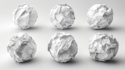 Crumpled Paper Ball in Isolation Generative AI