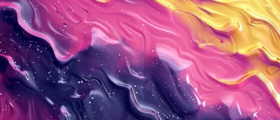 Abstract marbled acrylic paint ink liquid painted waves painting texture colorful background banner...