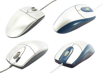 Set of Computer Mouses, isolated on transparent background 