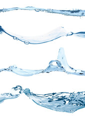 Set of Water Waves, isolated on transparent background