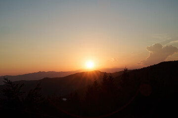 Mountain landscape at Foce Carpinelli, Tuscany, Italy. Sunset - 791594803