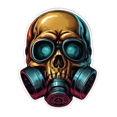 illustration of skull and gas mask