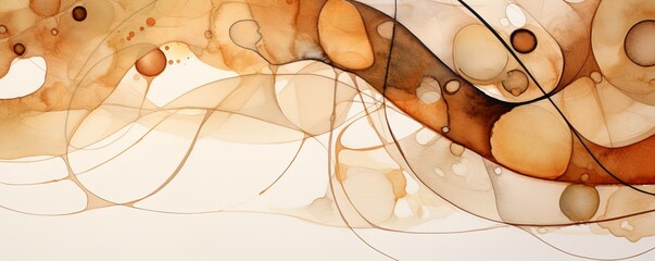 Watercolor ink sketch abstract organic shapes,  soft lines texture paper, closeup macro view low angle copyspace blank empty background pattern