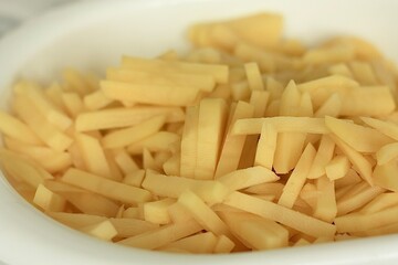 Sliced potatoes before frying