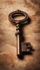 Collection of Antique Key on Vintage Background