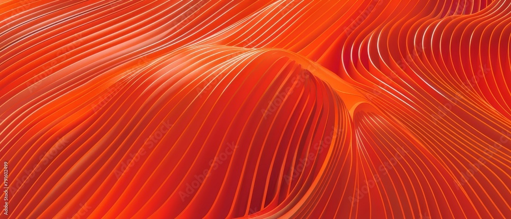 Leinwandbilder abstract texture red orange background banner panorama long with 3d geometric striped lines waves cu