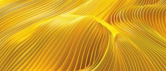 Abstract texture yellow gold background banner panorama long with 3d geometric striped lines waves curves gradient shapes for website, business, print design template paper pattern illustration