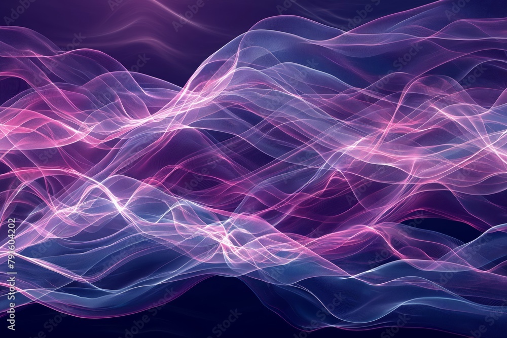 Poster vibrant and colorful abstract digital art with melodic waves, rhythmic patterns, and dynamic motion 