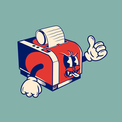 Retro character design from barcode printer