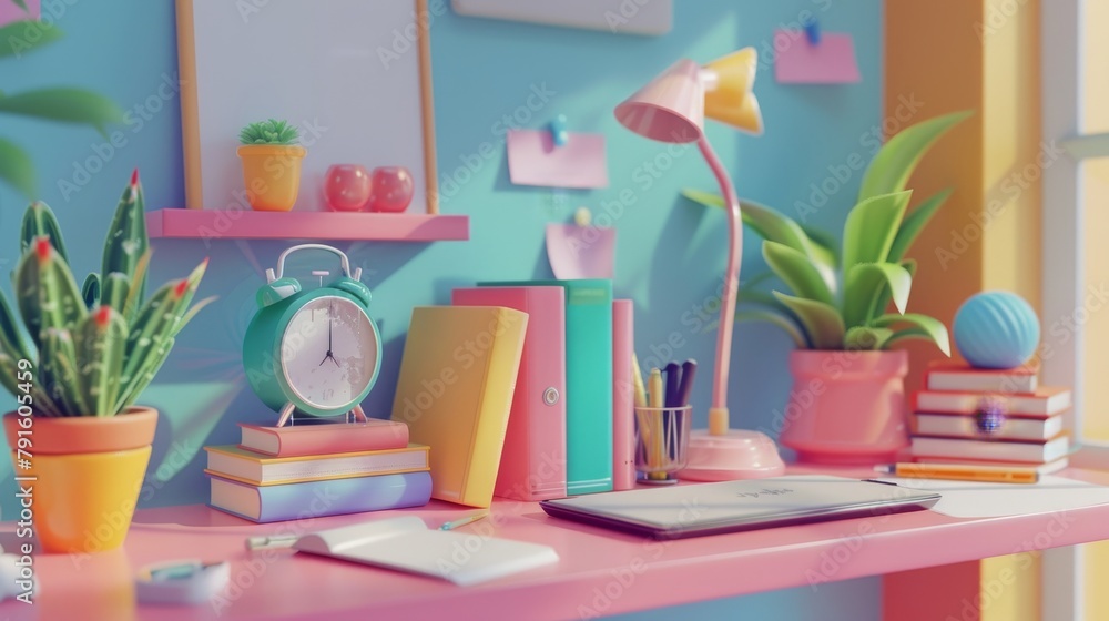 Poster a 3d render of a bloggers daily journaling routine ai generated illustration