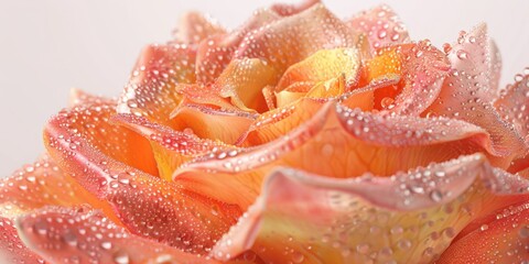 banner Close-up of dew-kissed rose petals, a fresh and delicate floral scene. Concept: nature beauty, fresh bloom, morning dew, floral macro, delicate petals. soft focus