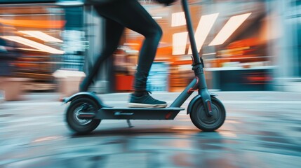 The wheels of a delivery scooter in motion  AI generated illustration