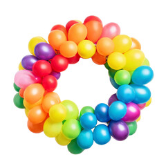 rainbow colored balloon wreath