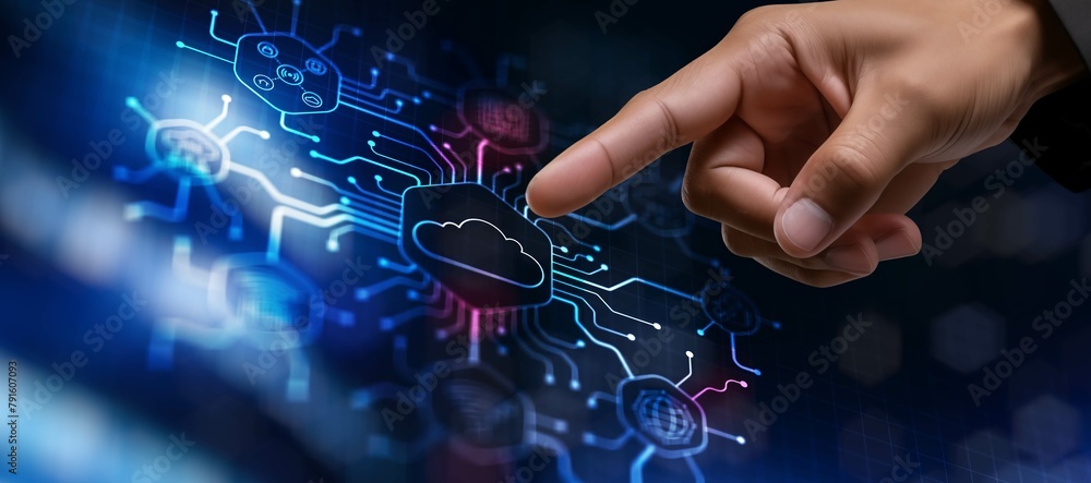 Poster cloud computing concept. universal background for presentation and business